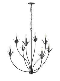37'' Primrose Matte Black 8 Light Chandelier