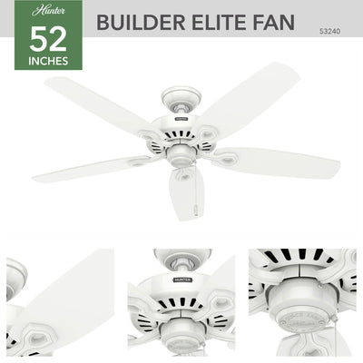52 inch Builder Snow White Ceiling Fan and Pull Chain