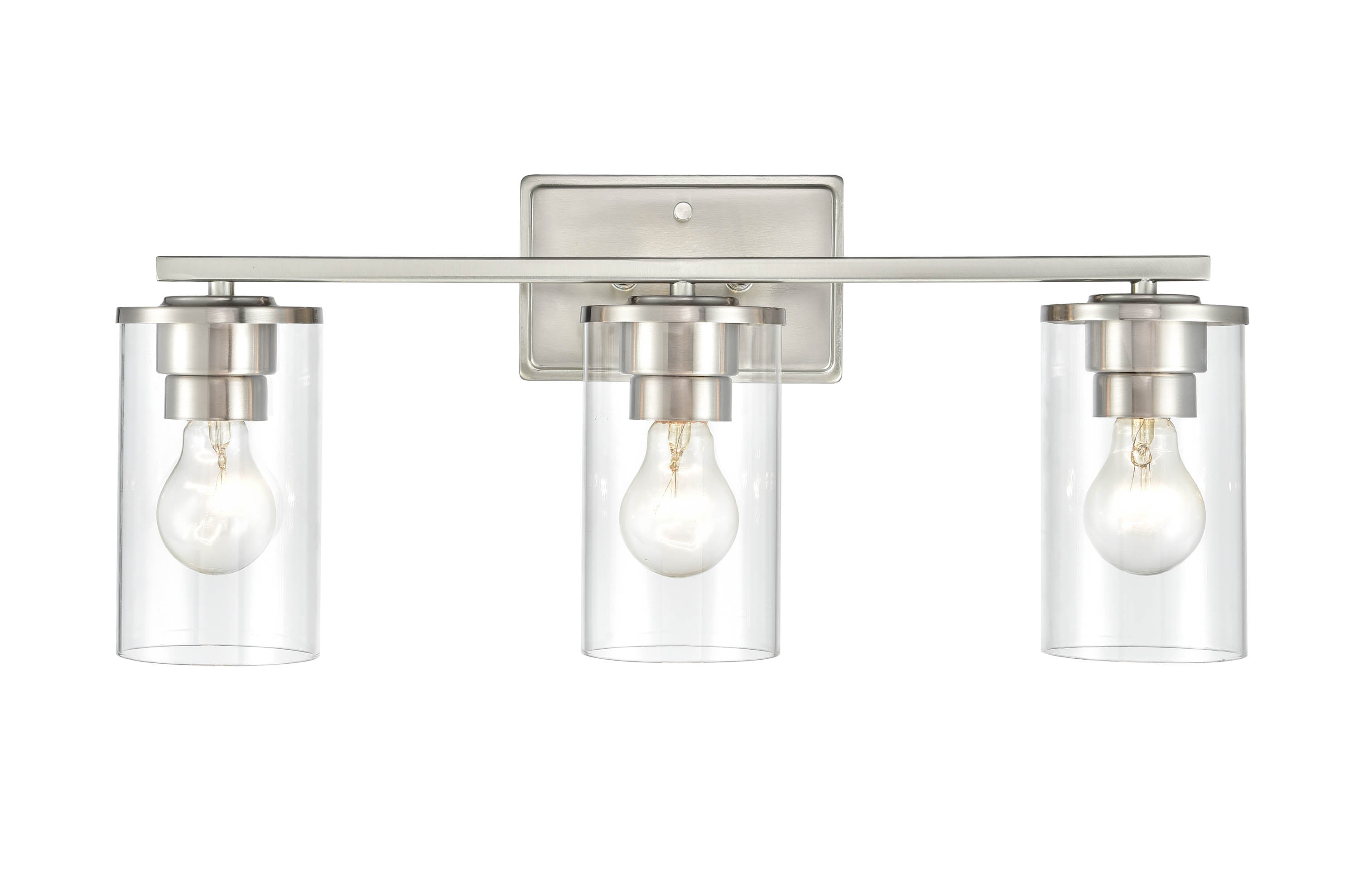 22-inch Verlana Brushed Nickel 3-Light Clear Glass Bathroom Vanity Light