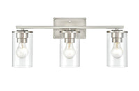 22-inch Verlana Brushed Nickel 3-Light Clear Glass Bathroom Vanity Light