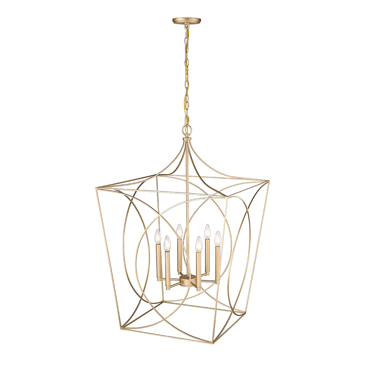 36.1'' Tracy Painted Modern Gold 6 Light Pendant
