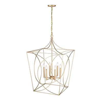 36.1'' Tracy Painted Modern Gold 6 Light Pendant