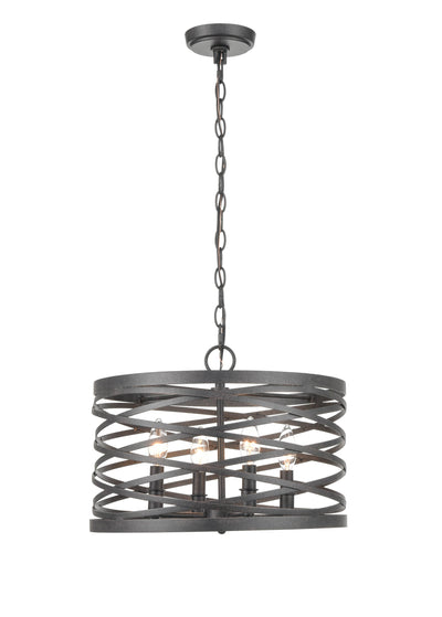 12'' None Weathered Iron 4 Light Pendant