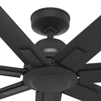 72 inch Downtown ENERGY STAR® Matte Black Damp Rated Ceiling Fan and Wall Control
