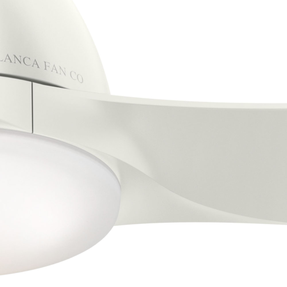 Casablanca 44 inch Wisp Fresh White Ceiling Fan with LED Light Kit and Handheld Remote