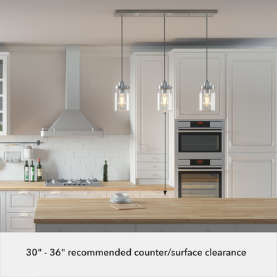 Devon Park 28.5-inch 3-light Brushed Nickel Linear Pendant Cluster with Clear Glass