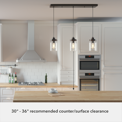 Devon Park 28.5-inch 3-light Onyx Bengal Linear Pendant Cluster with Clear Glass