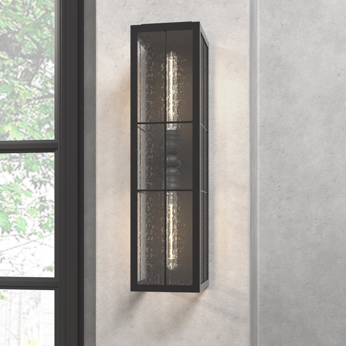 6'' Jaxson Powder Coated Black 2 Light Wall Sconce