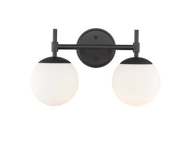 15.5''  Matte Black 2 Light Bath Vanity