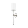 26-inch Polished Nickel 1-Light Wall Sconce with White Shade