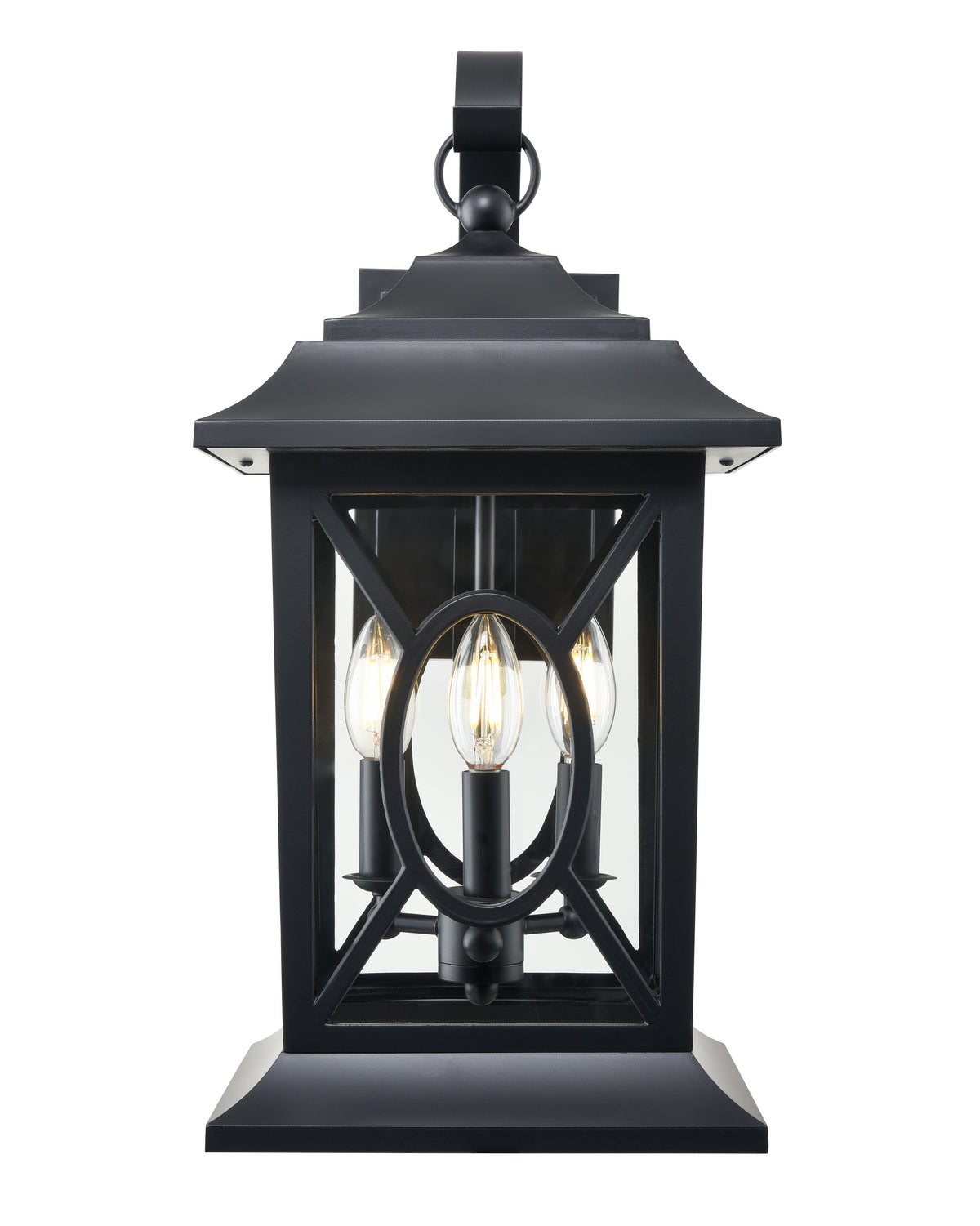 10'' Allbert Powder Coated Black 3 Light Wall Sconce