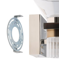 Blake 25-inch 6-light Polished Nickel and Champagne Gold 5CCT LED Vanity Light with Clear and Clear Ribbed Glass