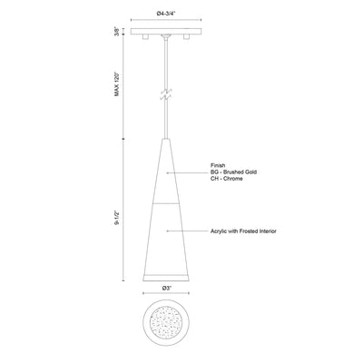 Malabar 3-in Steel Pendant