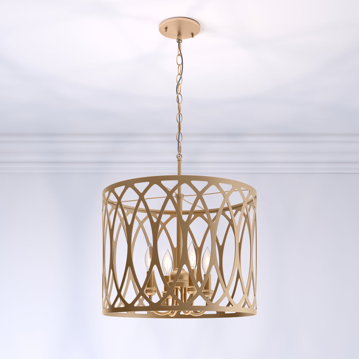 12.25'' Arelyn Painted Modern Gold 4 Light Pendant