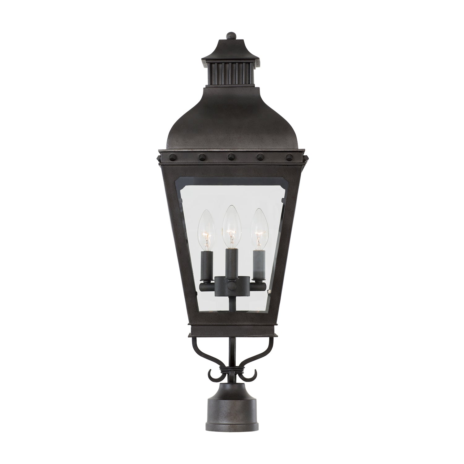 28.8'' Winchester 3 Light Aged Iron Outdoor Lantern Head
