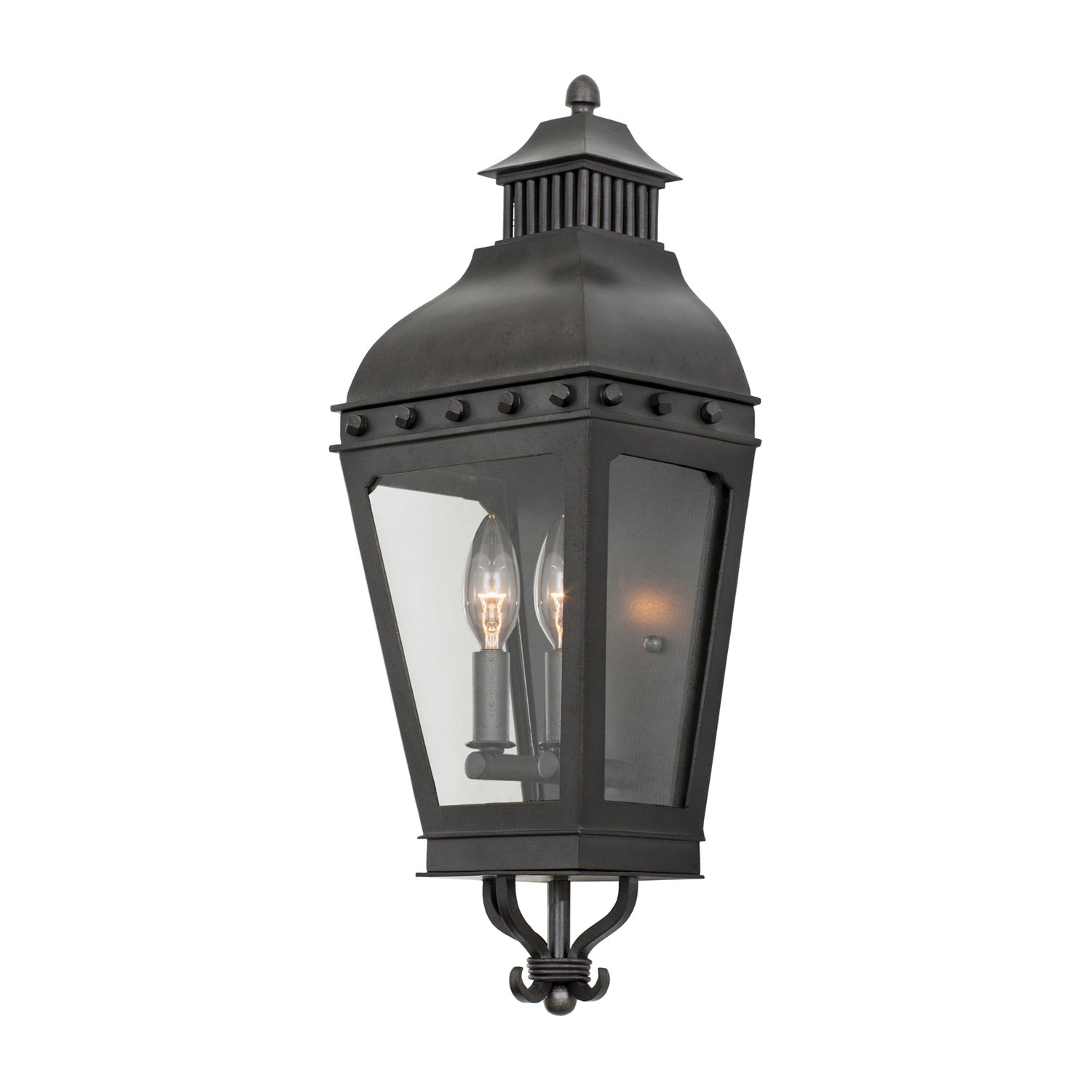 8'' Winchester Outdoor 2 Light Aged Iron Wall Sconce