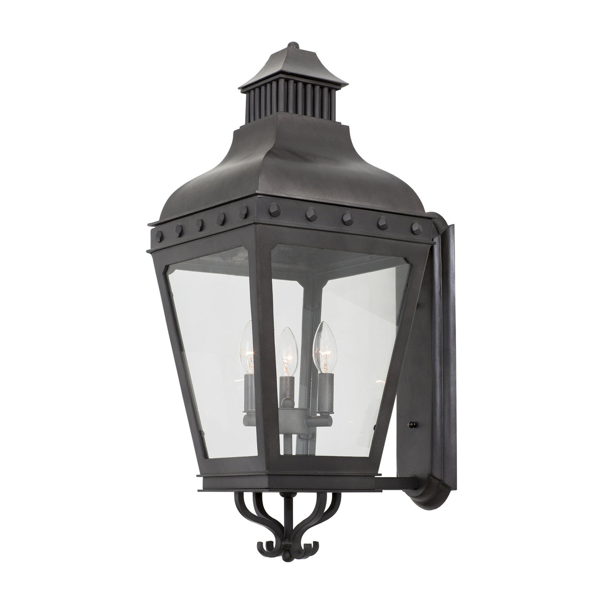 12'' Winchester Outdoor 3 Light Aged Iron Wall Sconce