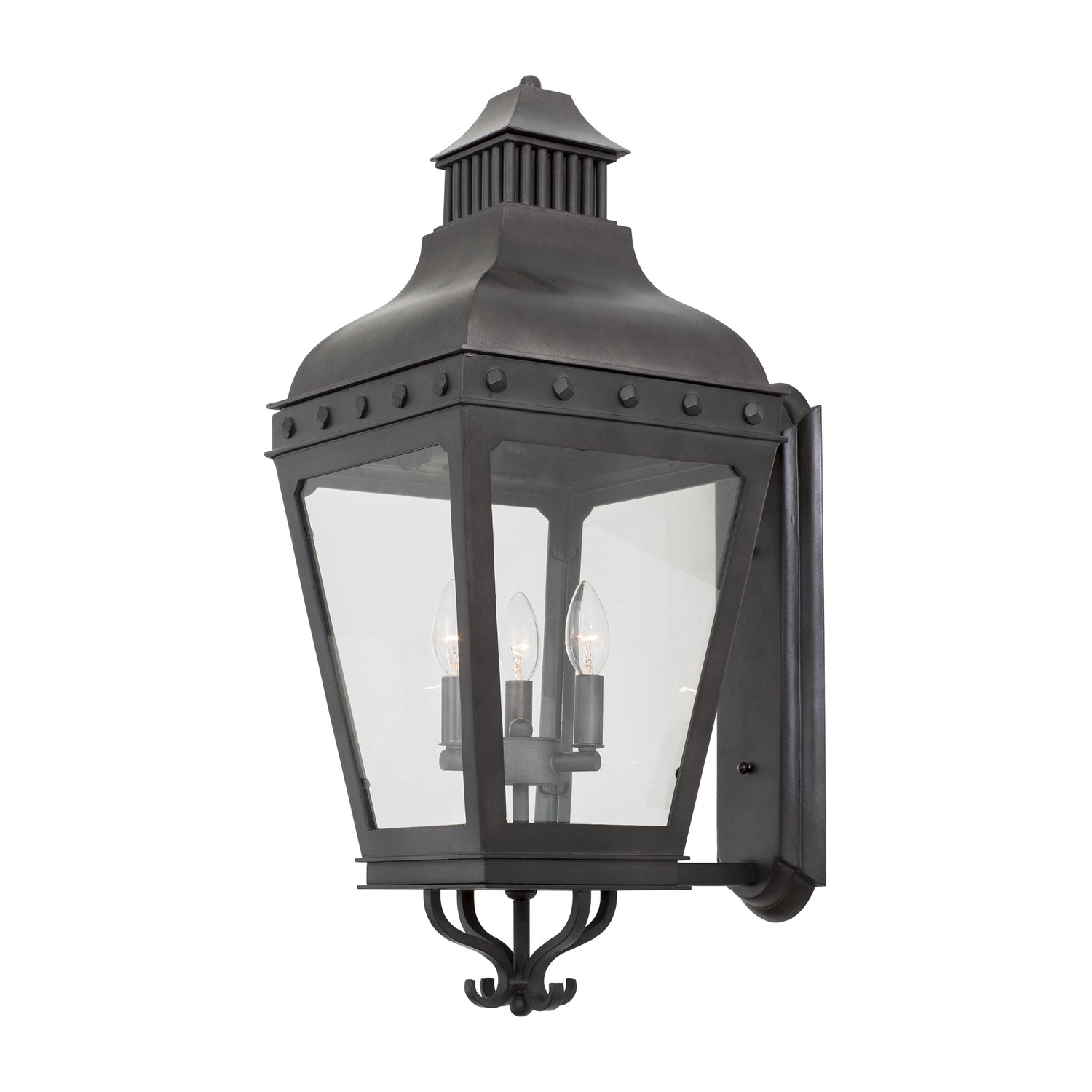 12'' Winchester Outdoor 3 Light Aged Iron Wall Sconce