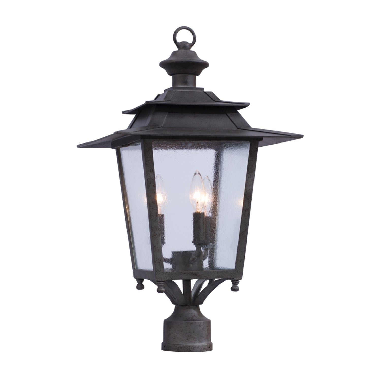 25'' Saddlebrook 3 Light Aged Iron Outdoor Hanging Lantern