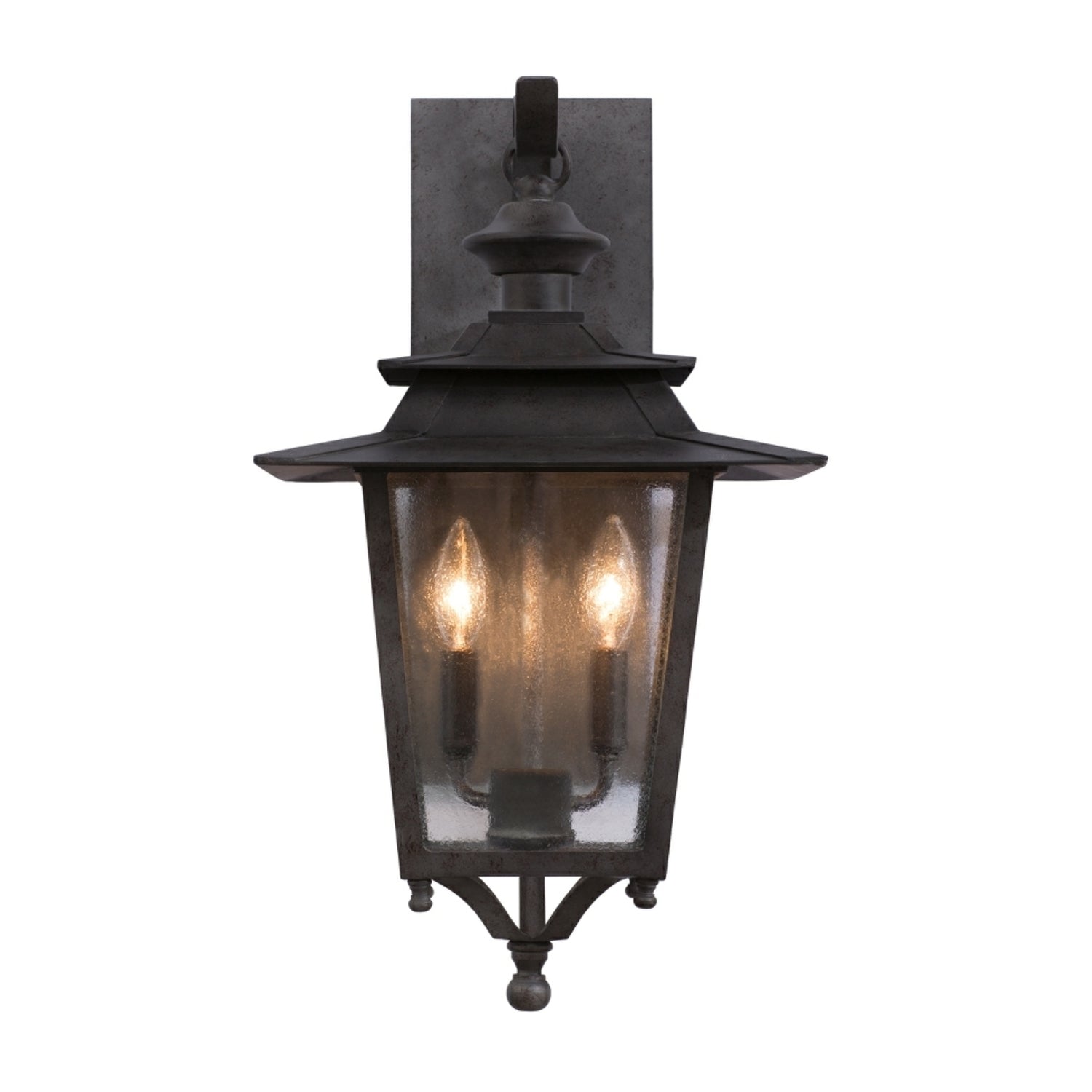 12'' Saddlebrook Outdoor 2 Light Aged Iron Wall Sconce