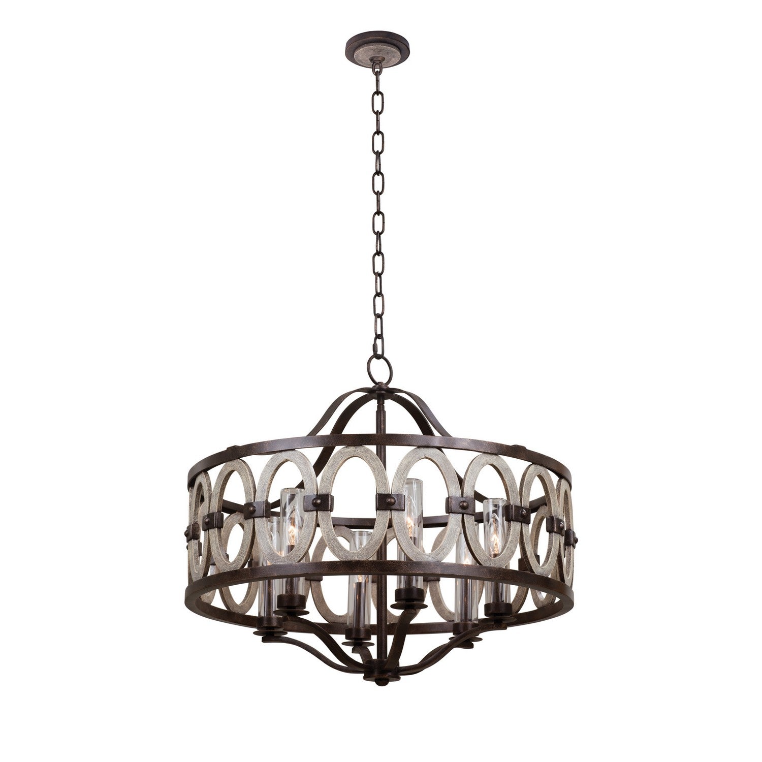 25'' Belmont 6 Light Florence Gold Outdoor Chandelier