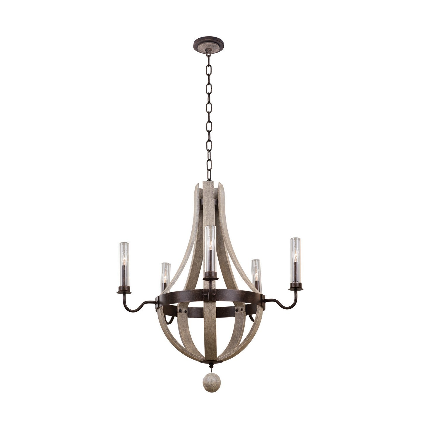 36'' Harper 5 Light Florence Gold Outdoor Chandelier