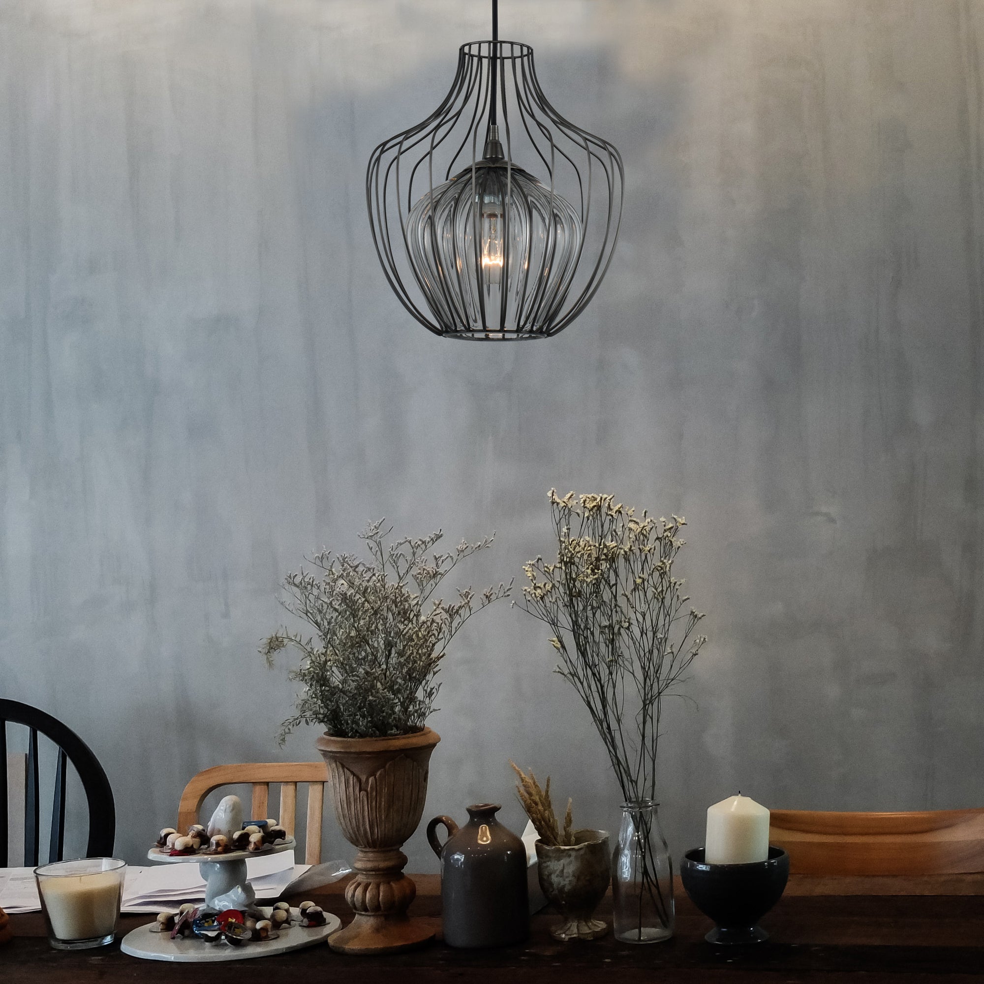 13'' Emilia 1 Light Chemical Stainless Steel Pendant