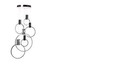 Hong Kong LED Circular Chandelier| Matte Black