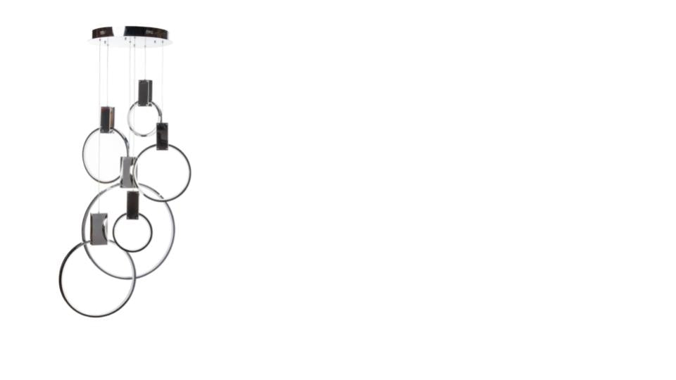 Hong Kong LED Circular Chandelier| Matte Black