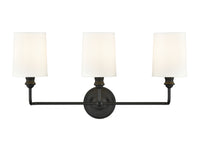 22'' Leena Matte Black 3 Light Bath Vanity