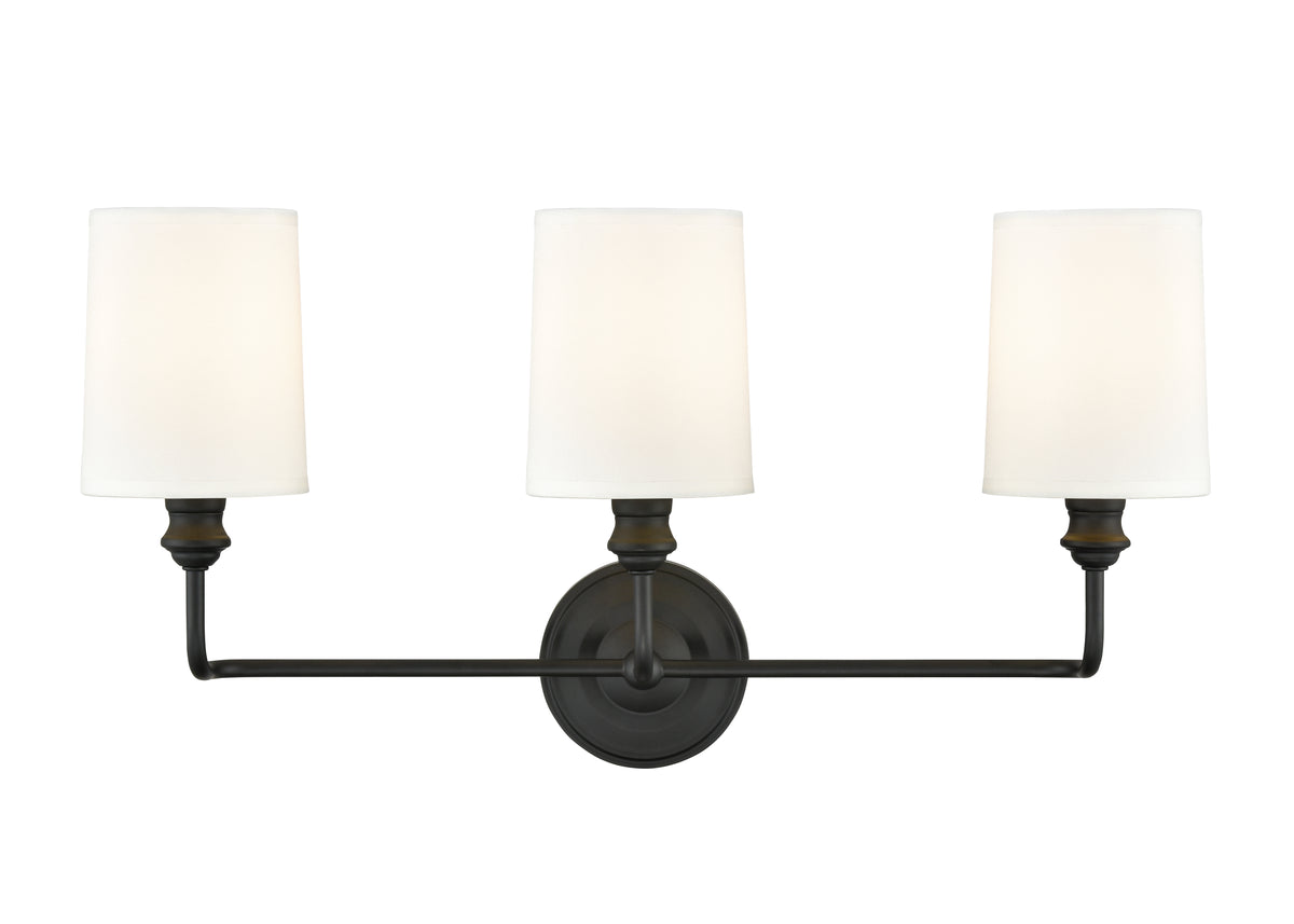 22'' Leena Matte Black 3 Light Bath Vanity