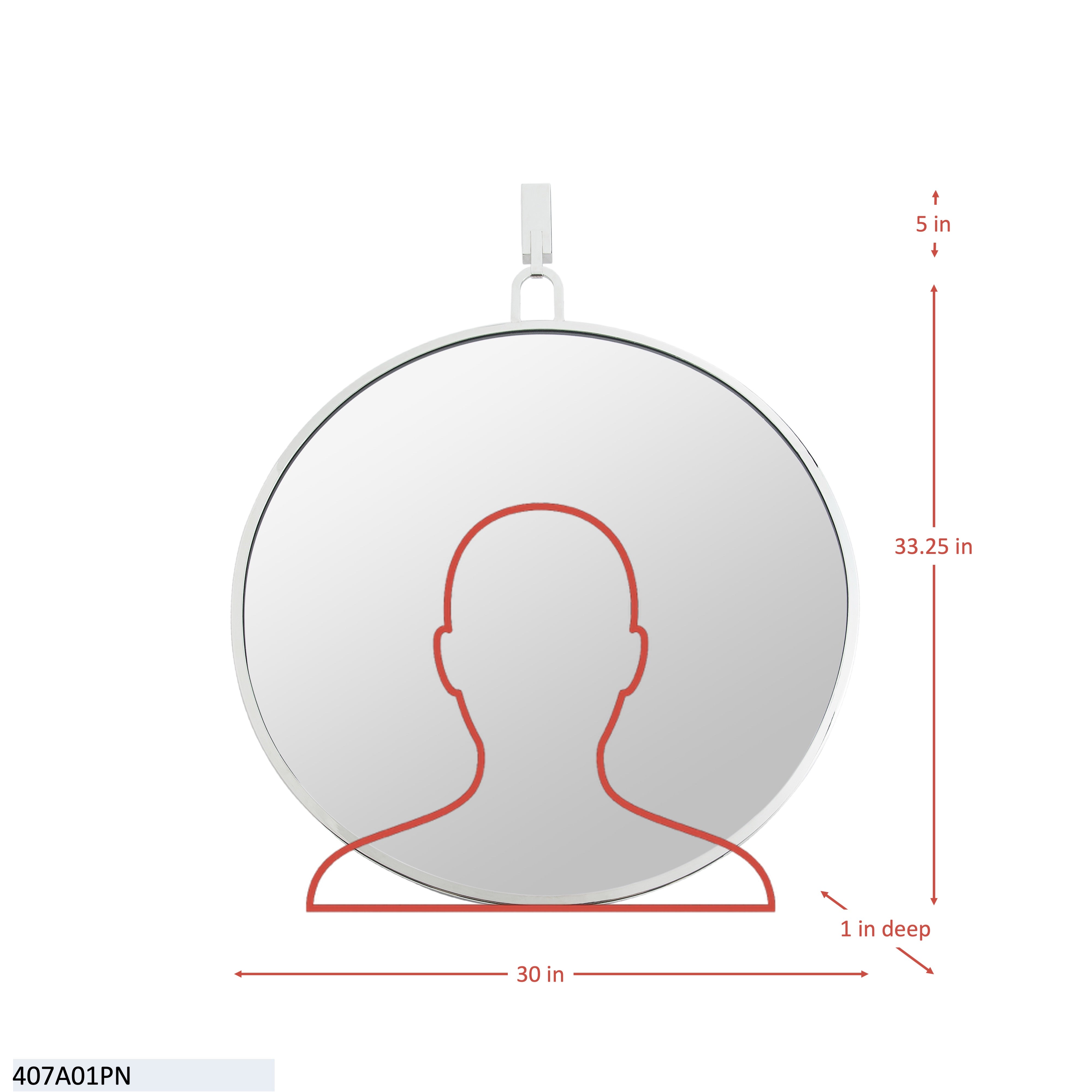 Stopwatch 30-in Round Accent Mirror