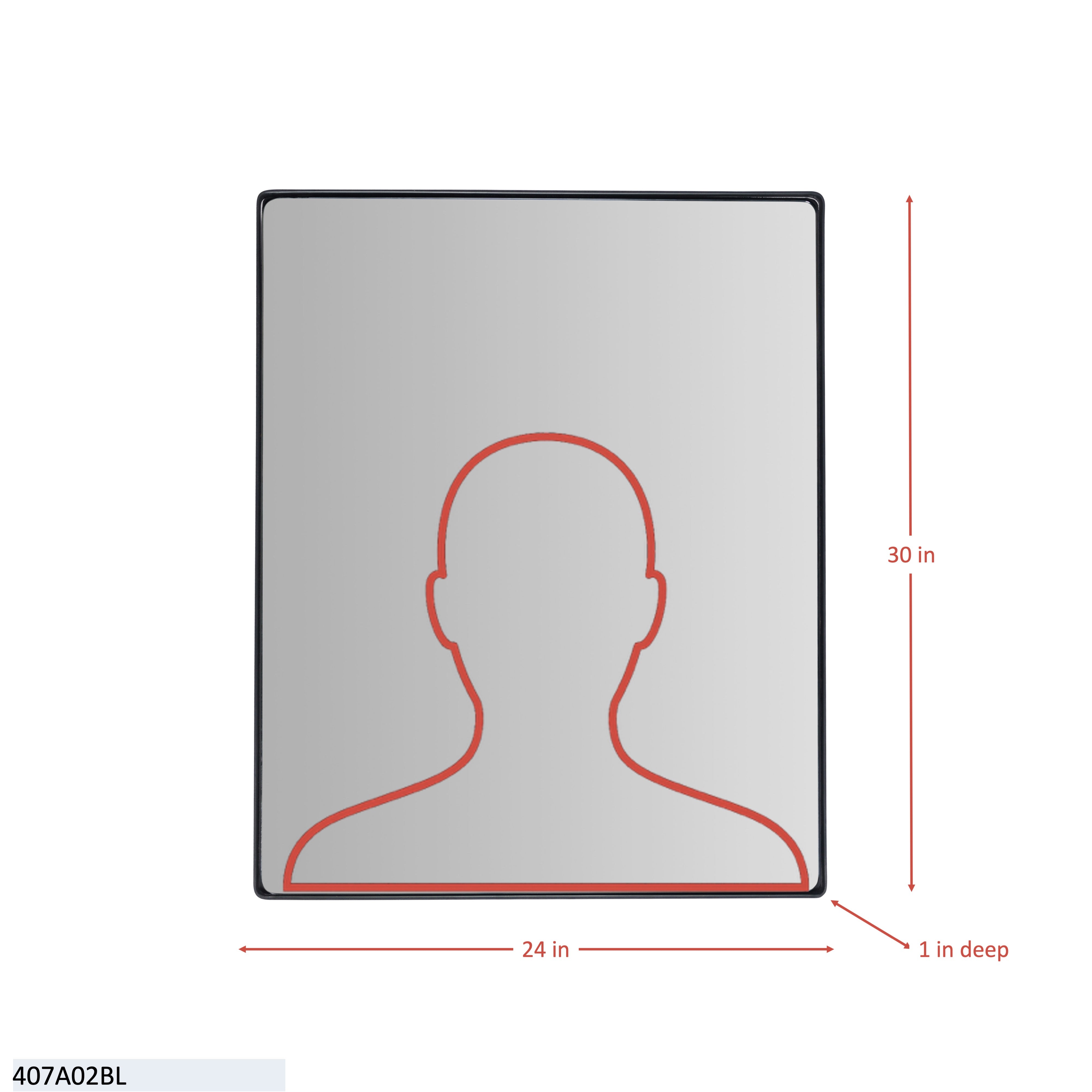 Kye 24x30 Rectangular Rounded Wall Mirror