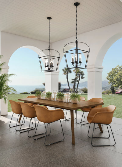 30'' Sutter 6 Light Matte Black Outdoor Pendant