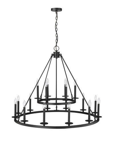 42-inch Florence Matte Black 18-Light Chandelier