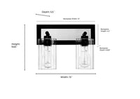 13'' Gasol Matte Black/Vintage Brass 2 Light Bath Vanity