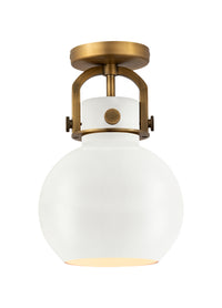 Downtown Semi-Flush Mount Satin Nickel Glass