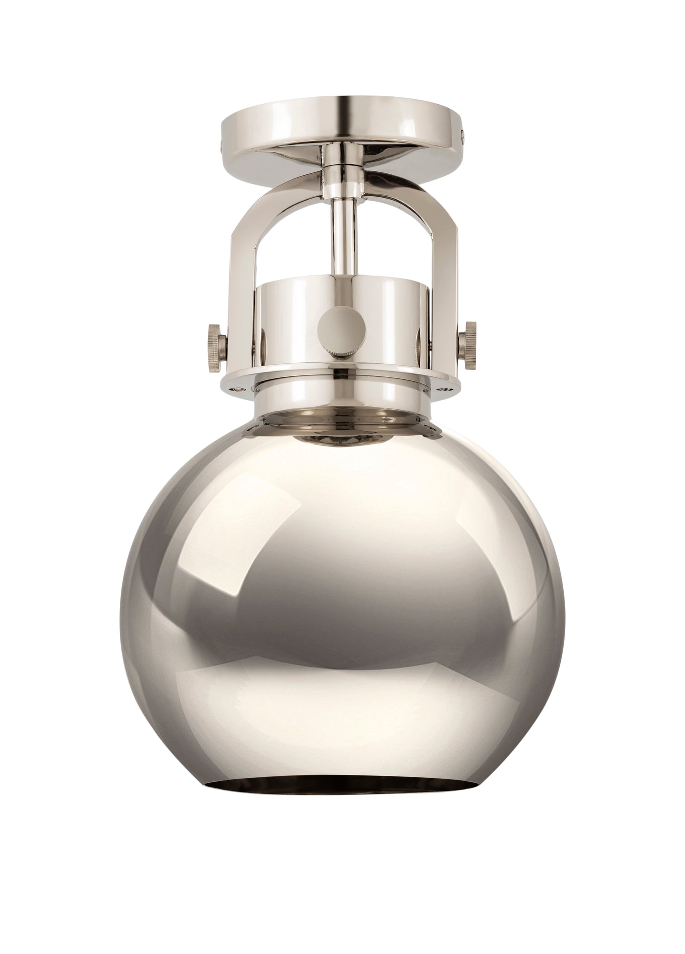Downtown Semi-Flush Mount Satin Nickel Glass