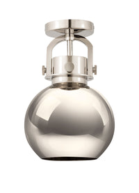 Downtown Semi-Flush Mount Satin Nickel Glass