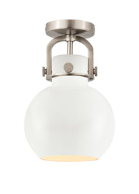 Downtown Semi-Flush Mount Satin Nickel Glass