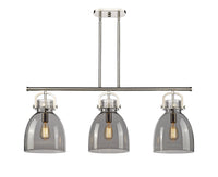 Newton Bell 42-Inch 3-Light Stem-Hung Island Light 14.875-Inch High Glass Shade