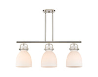 Newton Bell 42-Inch 3-Light Stem-Hung Island Light 14.875-Inch High Glass Shade