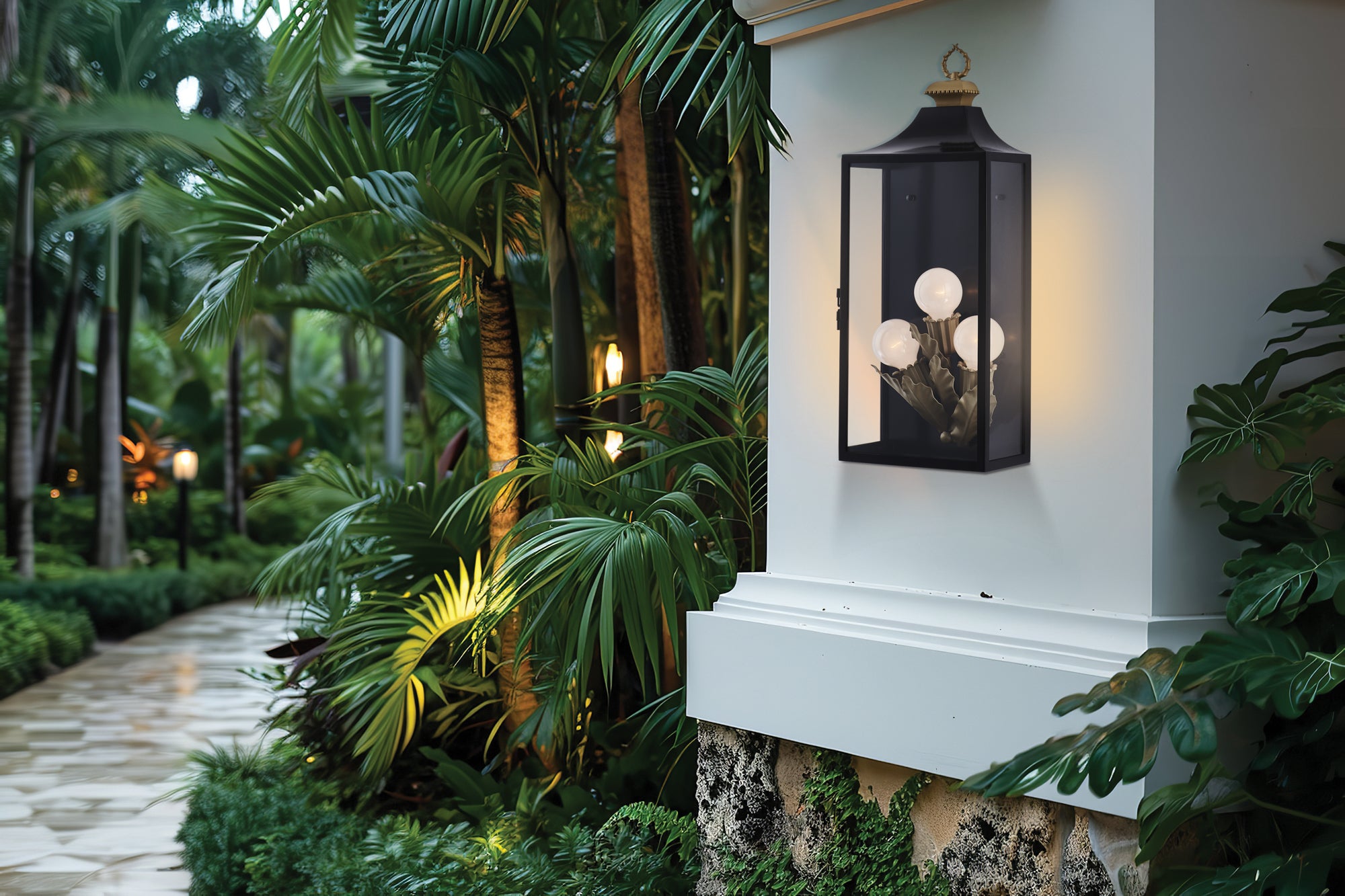 11'' Marge 3 Light Matte Black Outdoor Wall Sconce