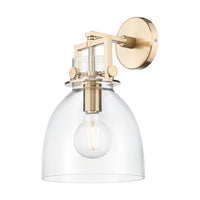 Downtown Urban Sconce Cast Brass 14 Inch