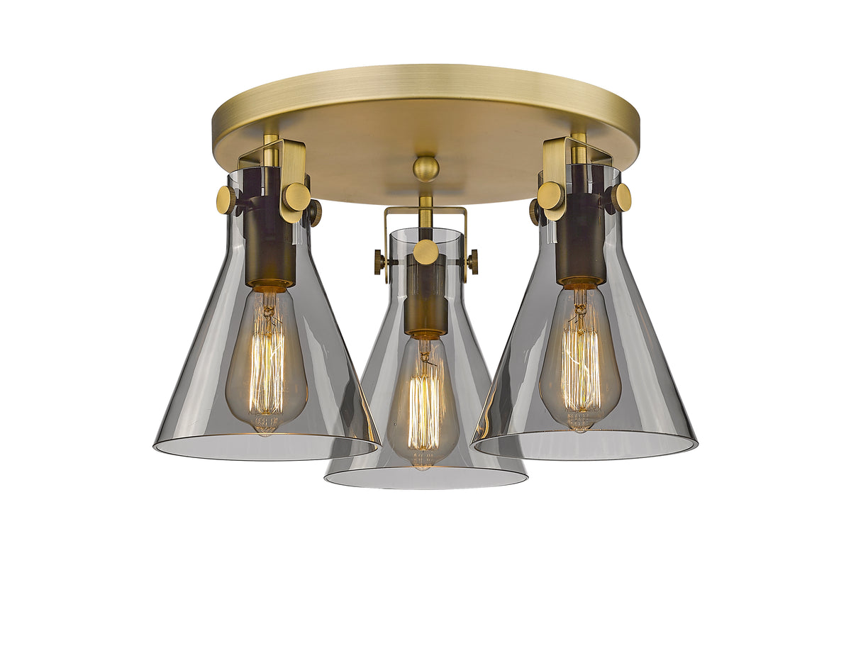 Newton Cone 18-Inch 3-Light Semi-Flush Mount