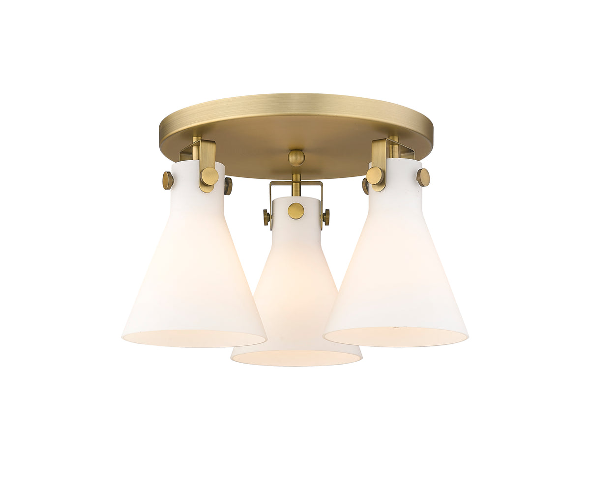 Newton Cone 18-Inch 3-Light Semi-Flush Mount