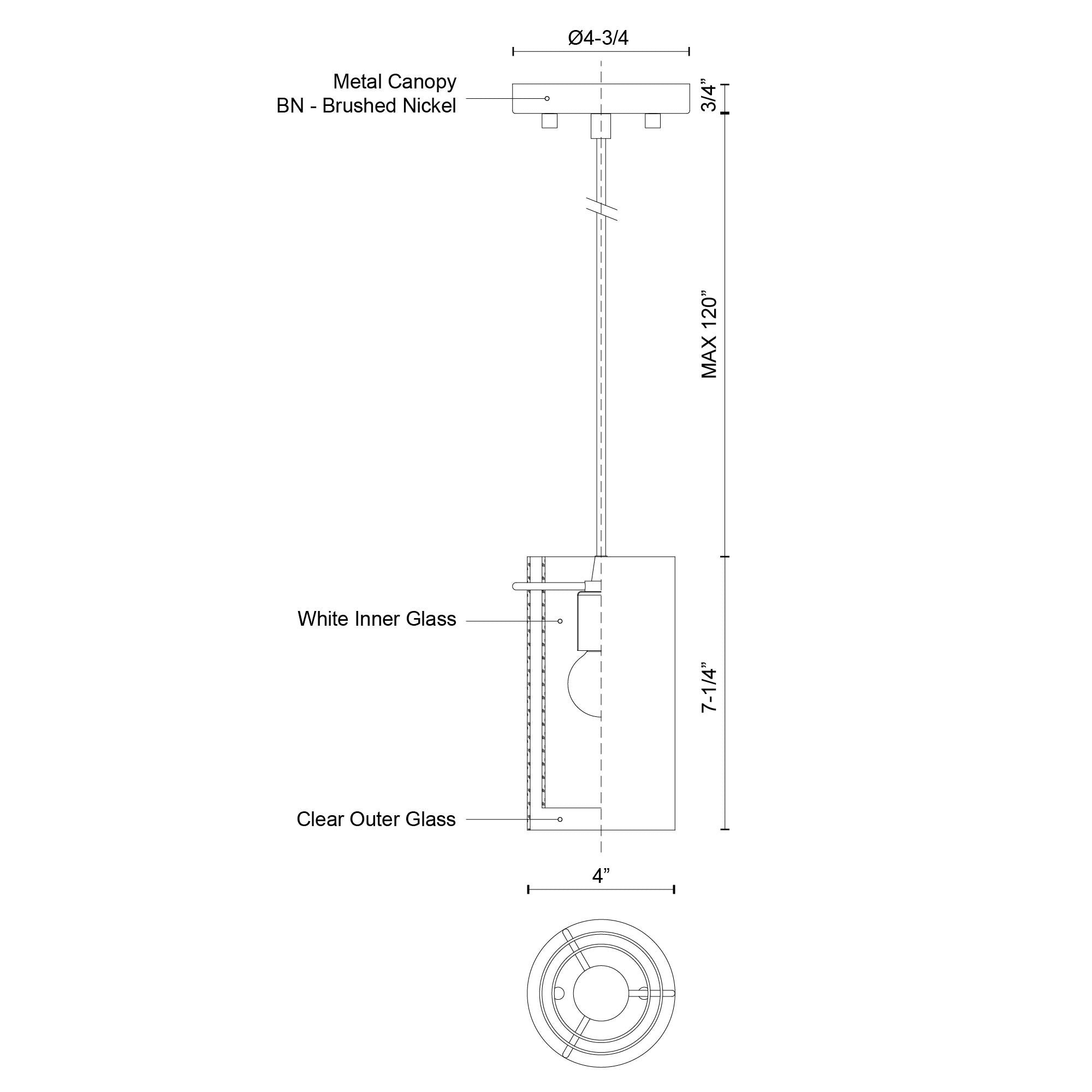 Firenze 4-in Aluminum Pendant