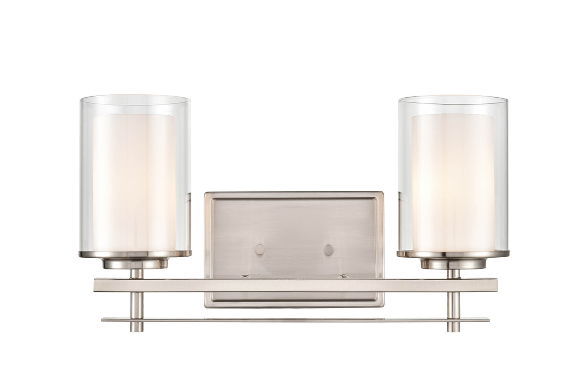 16'' Huderson Brushed Nickel 2 Light Bath Vanity