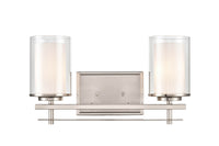 16'' Huderson Brushed Nickel 2 Light Bath Vanity