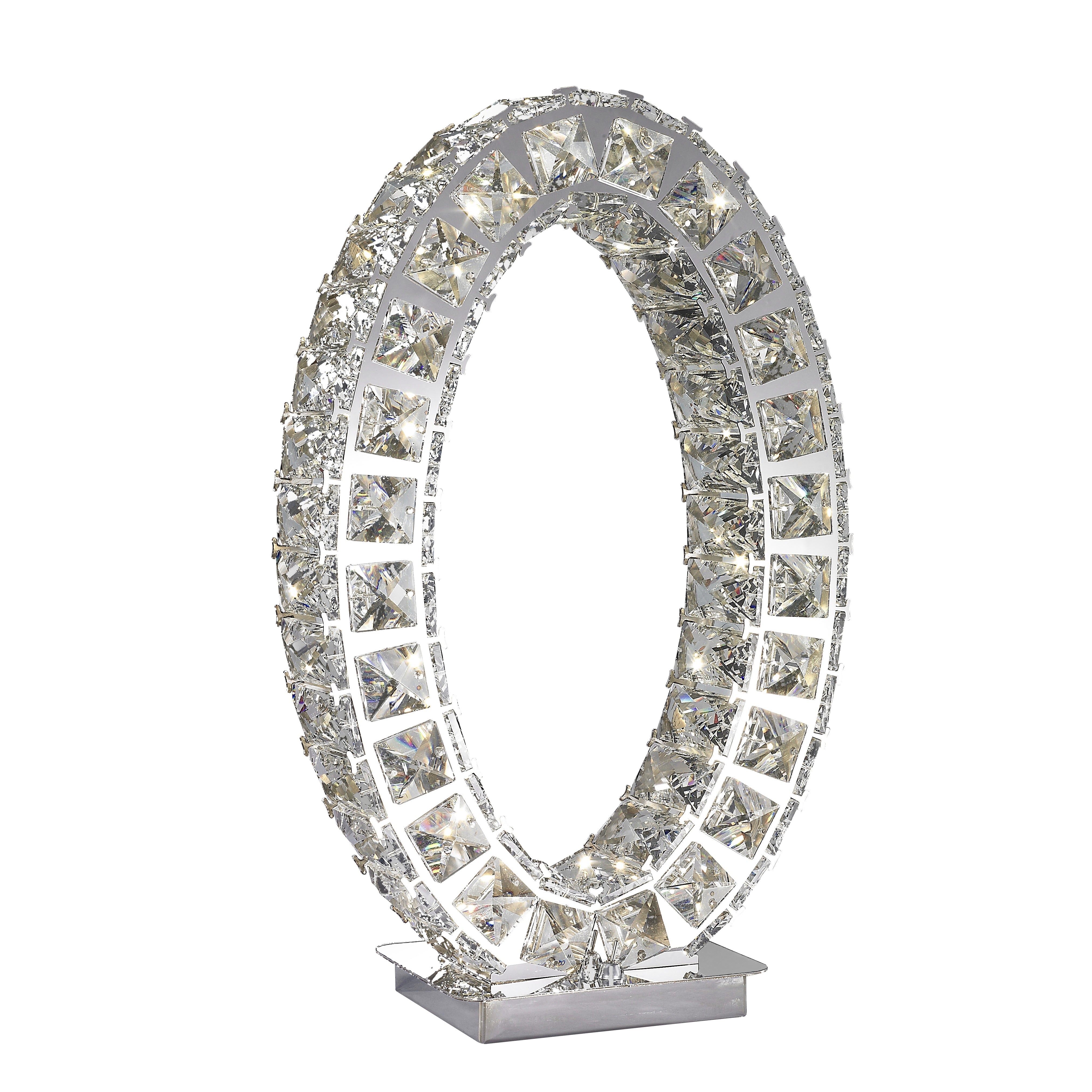 Oval Crystal Extravaganza 17.5" Table Lamp | Led Strip